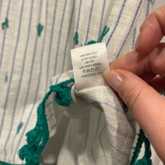 Francesca's Blue Rain Cactus Tassel Stripe Tank Top - Picture 8 of 9